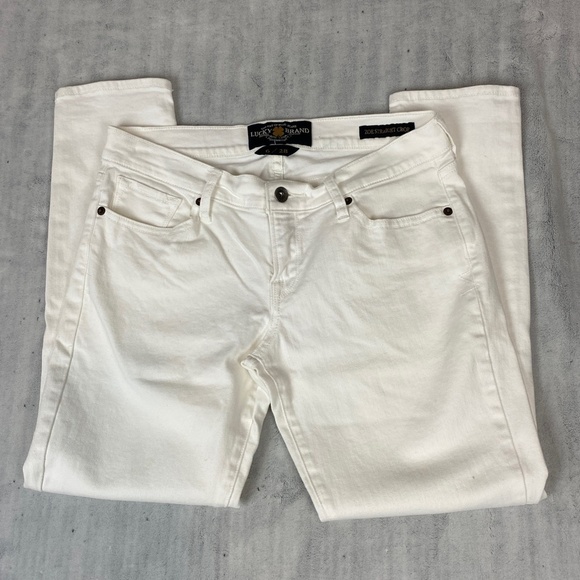 Lucky Brand Zoe Straight Crop Ankle Jeans White Size 6 / 28 Mid Rise - Picture 1 of 9